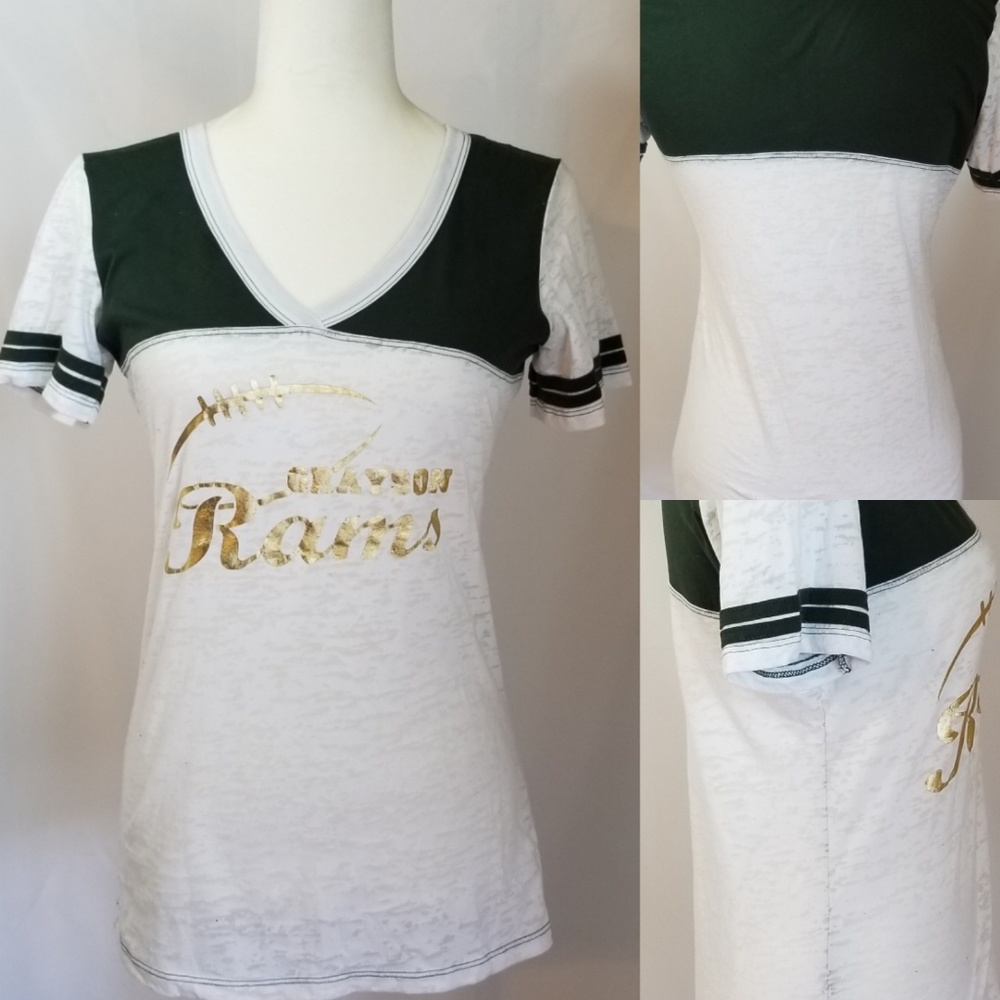 Grayson rams green and white T-shirt